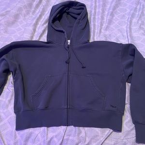 TNA sweat fleece boyfriend zip up